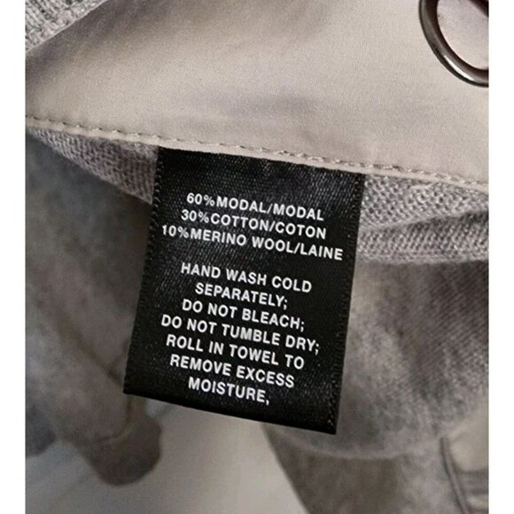 Size Small Lafayette 148 Merino Wool Blend Gray Snap Closure Sweater Cardigan - Picture 4 of 4